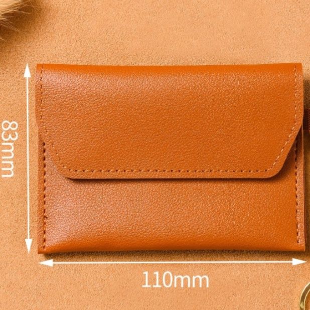 フラグメント ケース ブラウン 三つ折りコンパクト鍵リング付きカードケース