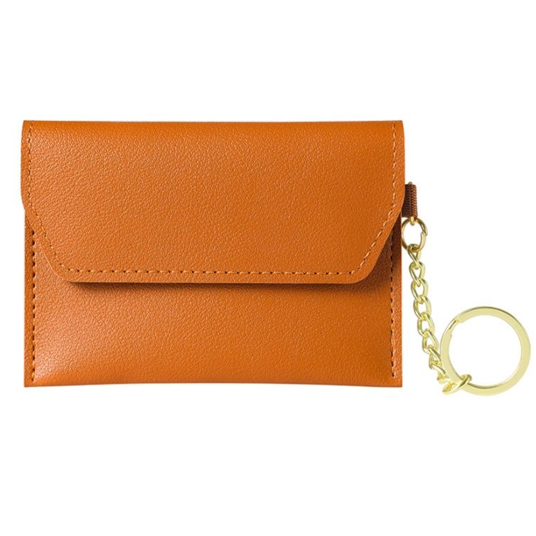 フラグメント ケース ブラウン 三つ折りコンパクト鍵リング付きカードケース