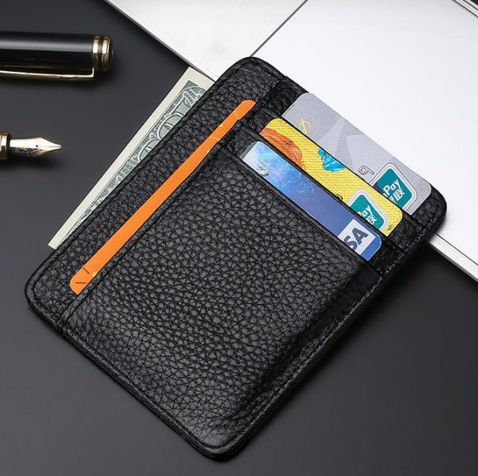 フラグメント ケース ブラック シュリンクレザー薄型カード収納