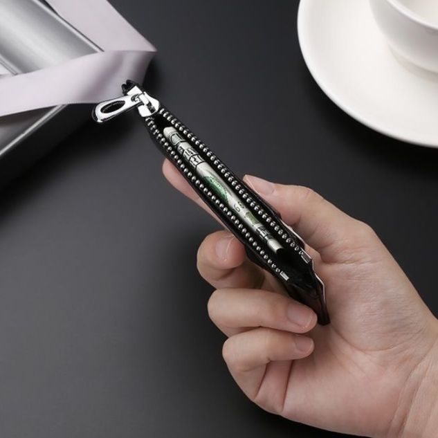 フラグメント ケース ブラック シュリンクレザー薄型カード収納