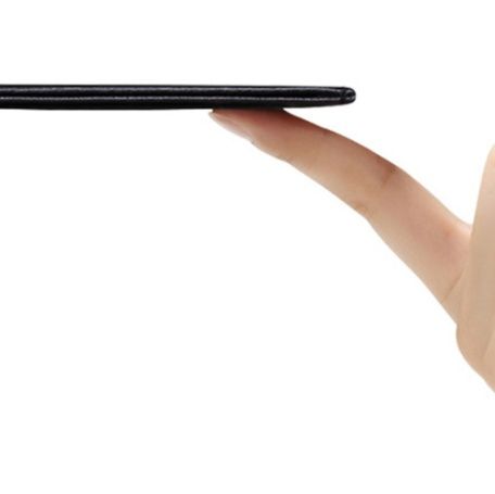 フラグメント ケース ブラック 薄型本革二つ折り札入れカード段付き