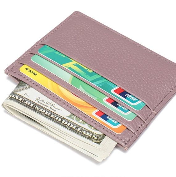 フラグメント ケース  ピンク 型押しレザー多機能カード収納