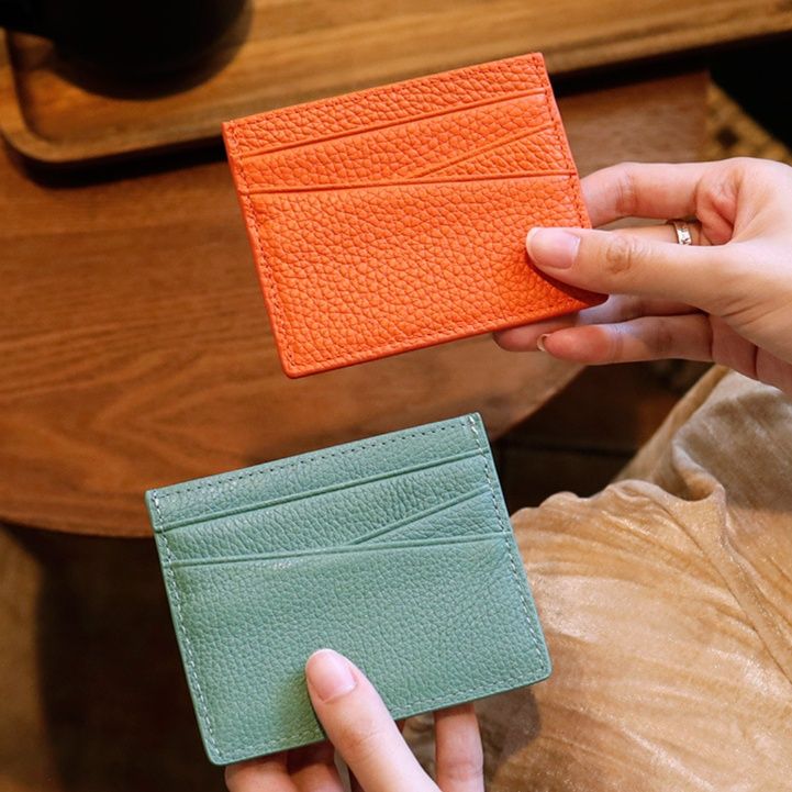 フラグメント本革型押しレザー薄型クレジットカードケース