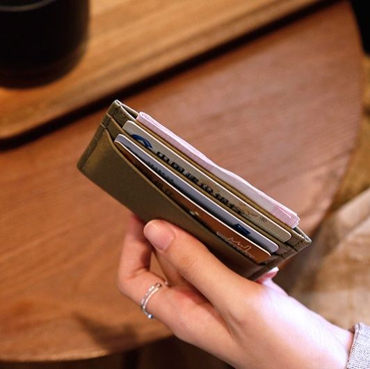 フラグメント本革型押しレザー薄型クレジットカードケース