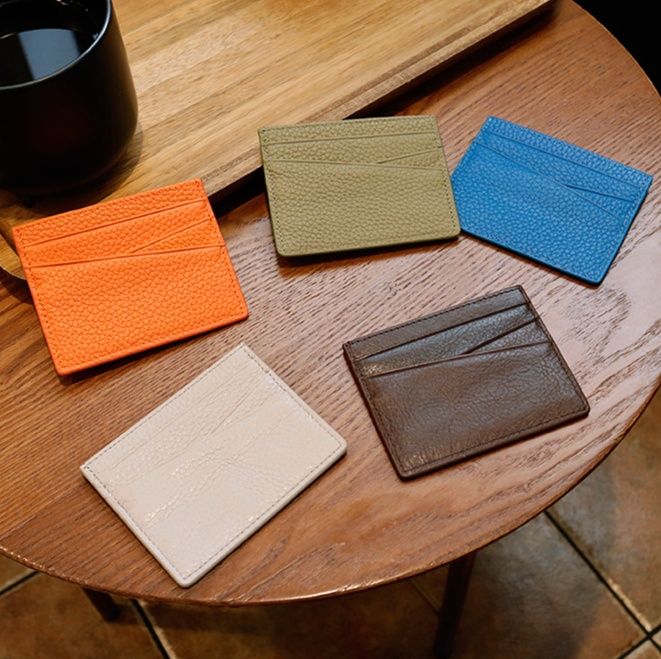 フラグメント本革型押しレザー薄型クレジットカードケース