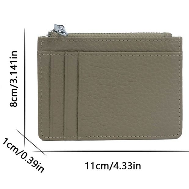 フラグメント ケース グレー シンプル薄型カードケース小銭入れ付き