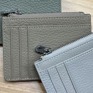 フラグメント ケース グレー シンプル薄型カードケース小銭入れ付き