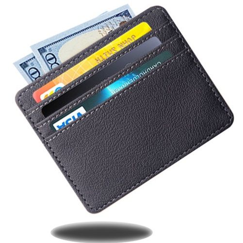 フラグメント ケース グレー 薄型レザー調カードポケット付き