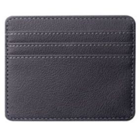 フラグメント ケース グレー 薄型レザー調カードポケット付き