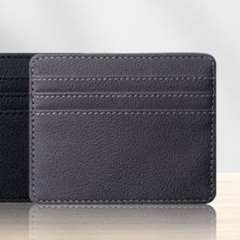 フラグメント ケース グレー 薄型レザー調カードポケット付き