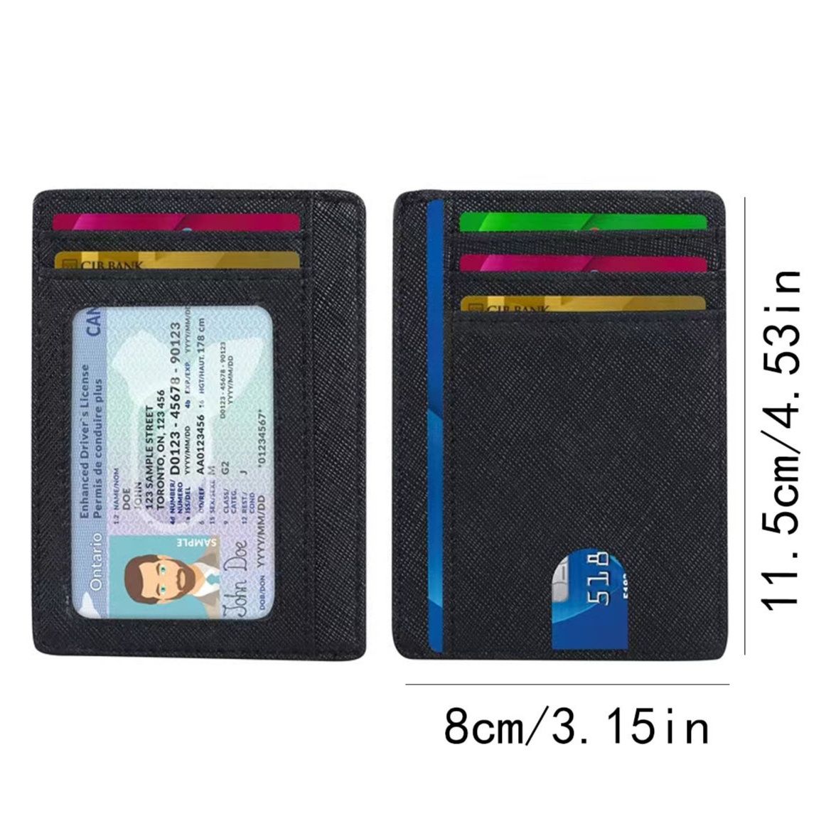 フラグメント 薄型多機能クレジットカードケース身分証明書窓付き