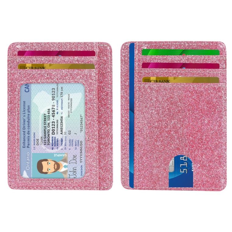 フラグメント 薄型多機能クレジットカードケース身分証明書窓付き