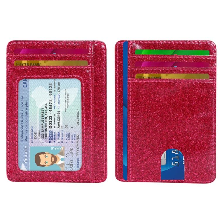 フラグメント 薄型多機能クレジットカードケース身分証明書窓付き