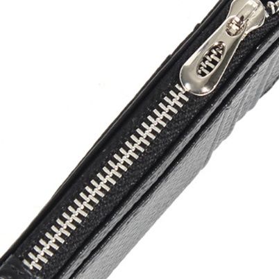 フラグメント ケース カーキ 本革薄型カード収納ファスナー付き