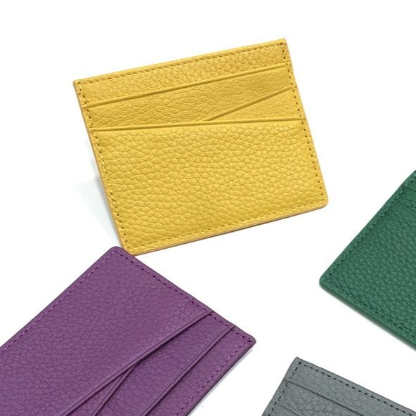 フラグメント ケース イエロー 本革シュリンクレザー薄型カード収納