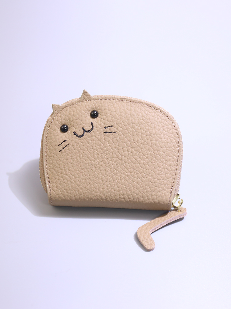 フラグメント ケース 猫の顔ミニポーチ型カードケース