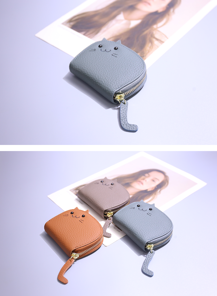 フラグメント ケース 猫の顔ミニポーチ型カードケース