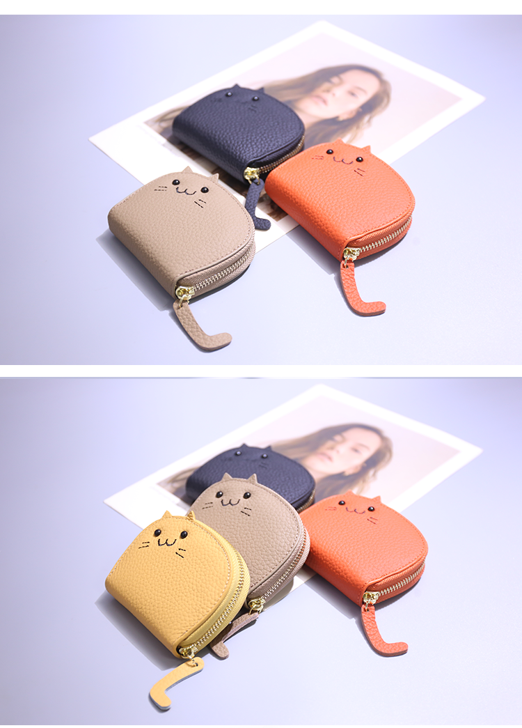 フラグメント ケース 猫の顔ミニポーチ型カードケース