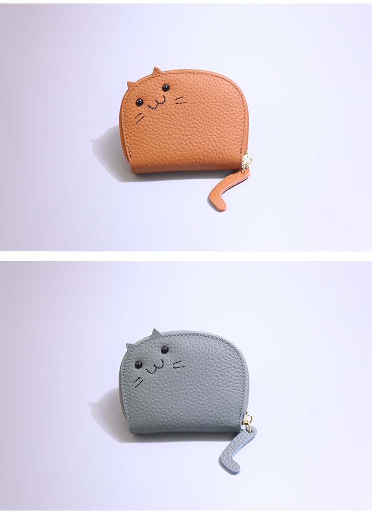 フラグメント ケース 猫の顔ミニポーチ型カードケース