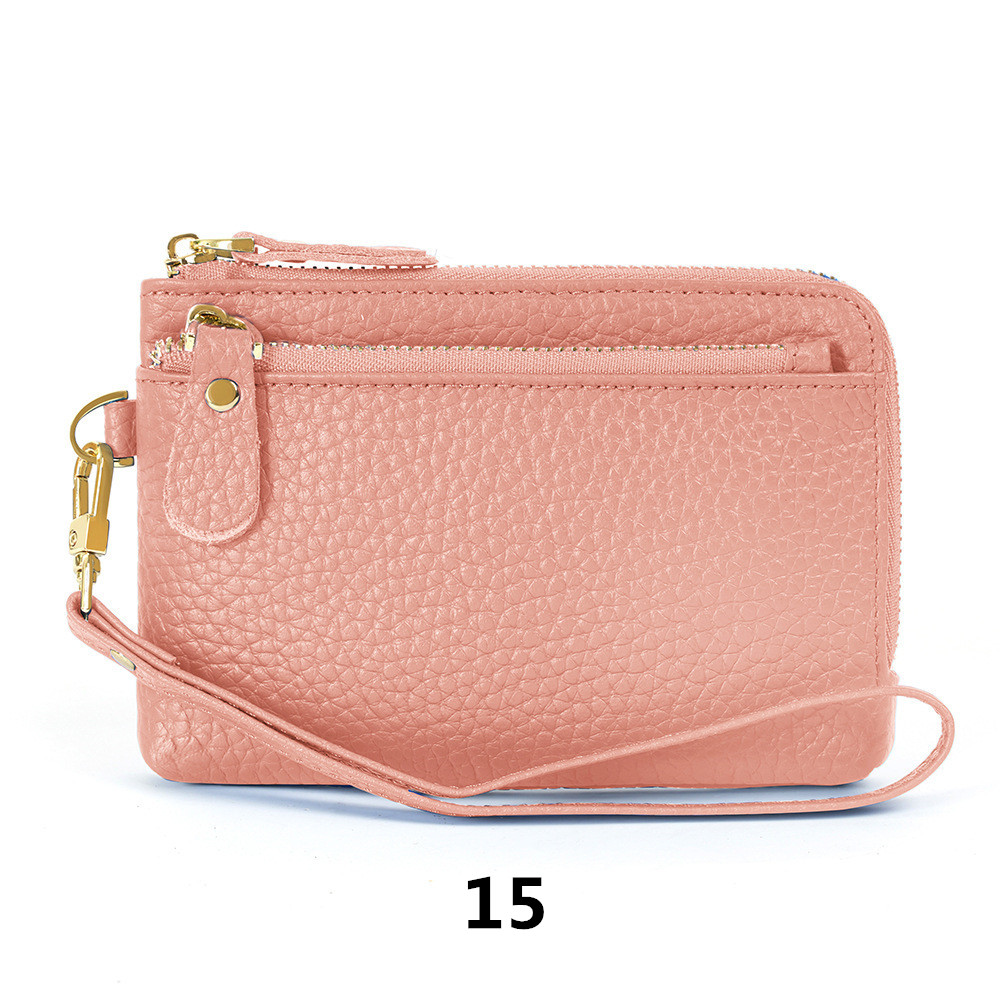 フラグメント ケース 本革クレジットカードケース ストラップ付き多機能小銭入れ