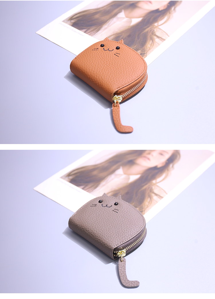 フラグメント ケース 猫の顔ミニポーチ型カードケース