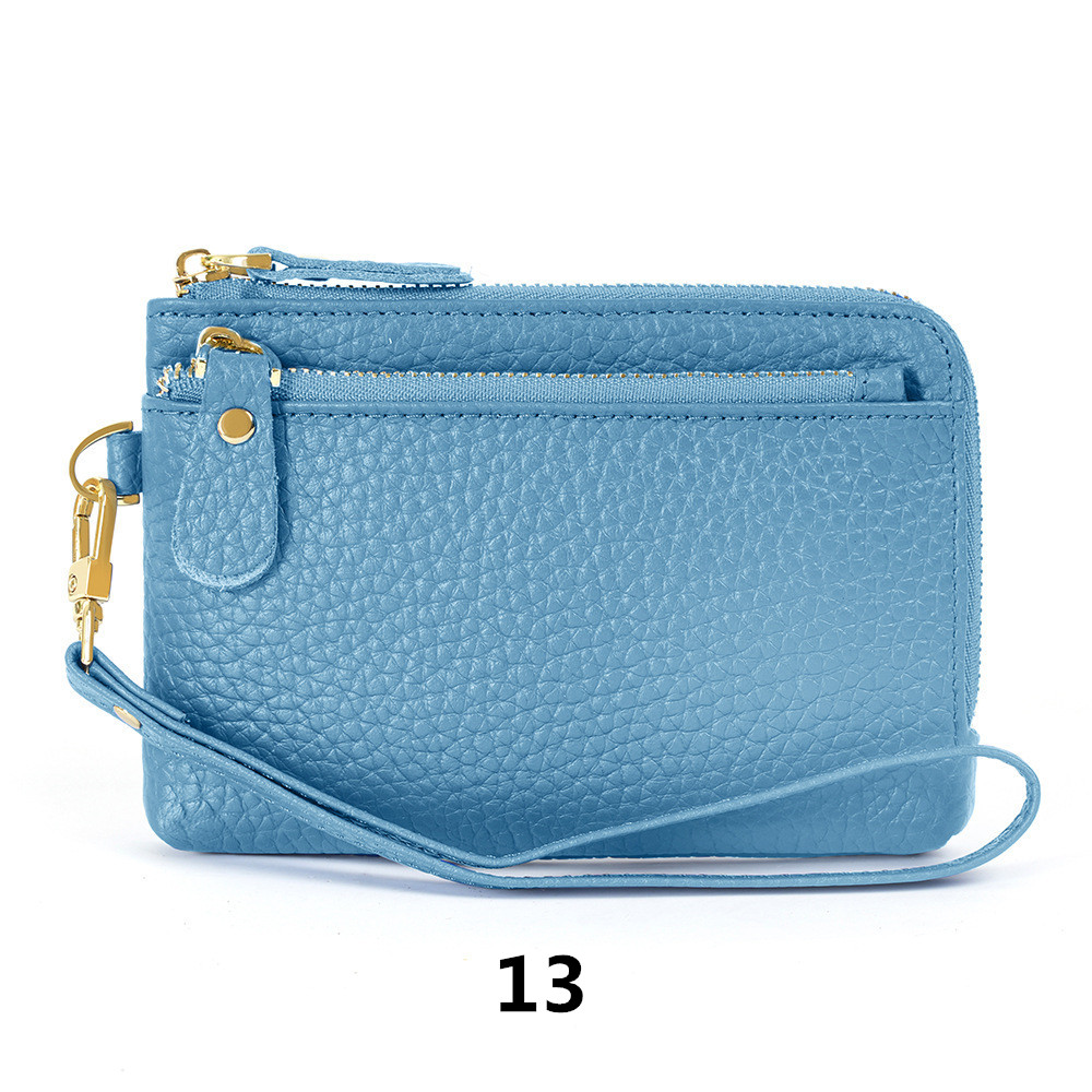 フラグメント ケース 本革クレジットカードケース ストラップ付き多機能小銭入れ