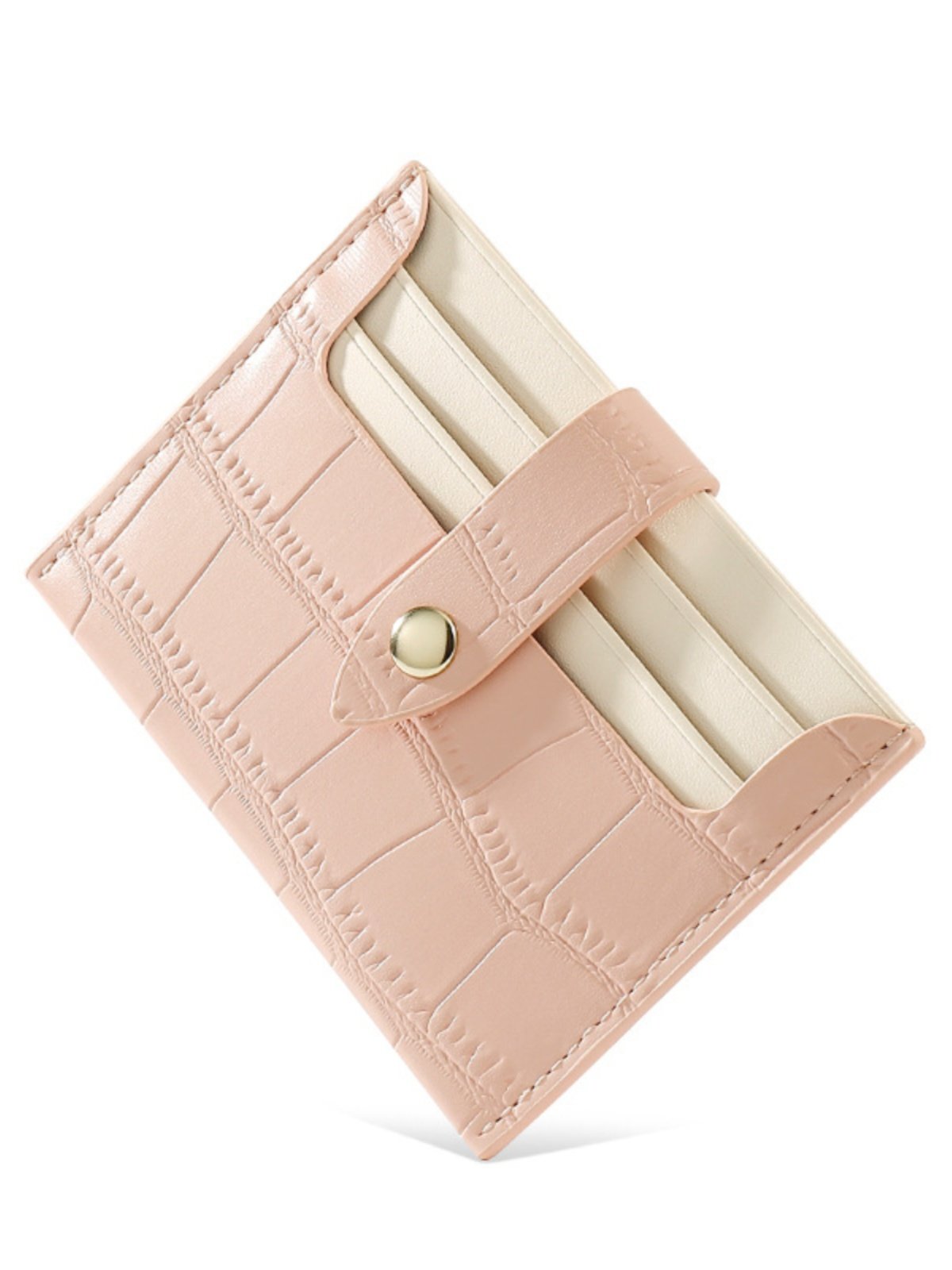 フラグメント ケース 型押しレザー調スナップボタン式カード入れ　クレジットカードケース