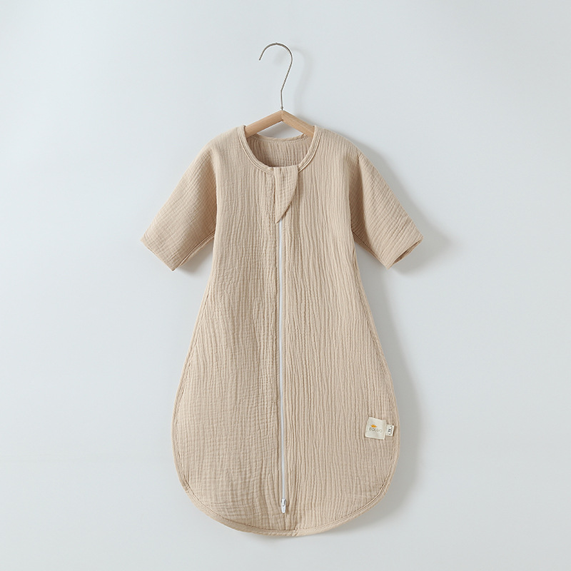 スリーパー 新生児用ふんわりガーゼ素材袖付きスリーパー