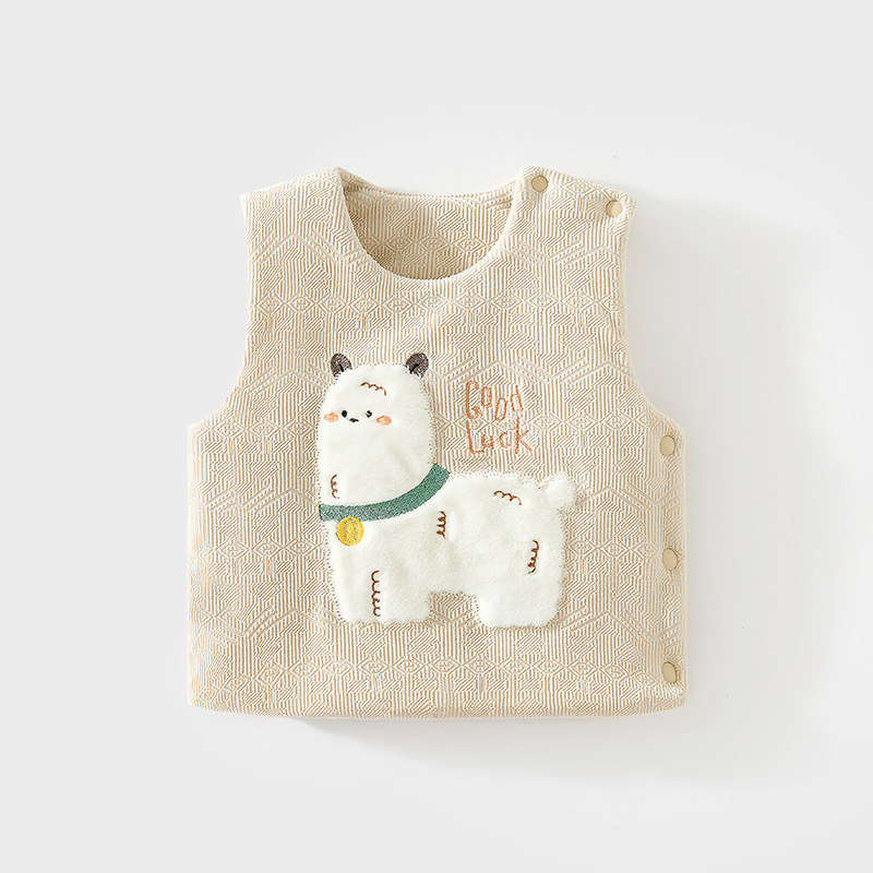 スリーパー 可愛い動物刺繍入り厚手ベビースリーパー