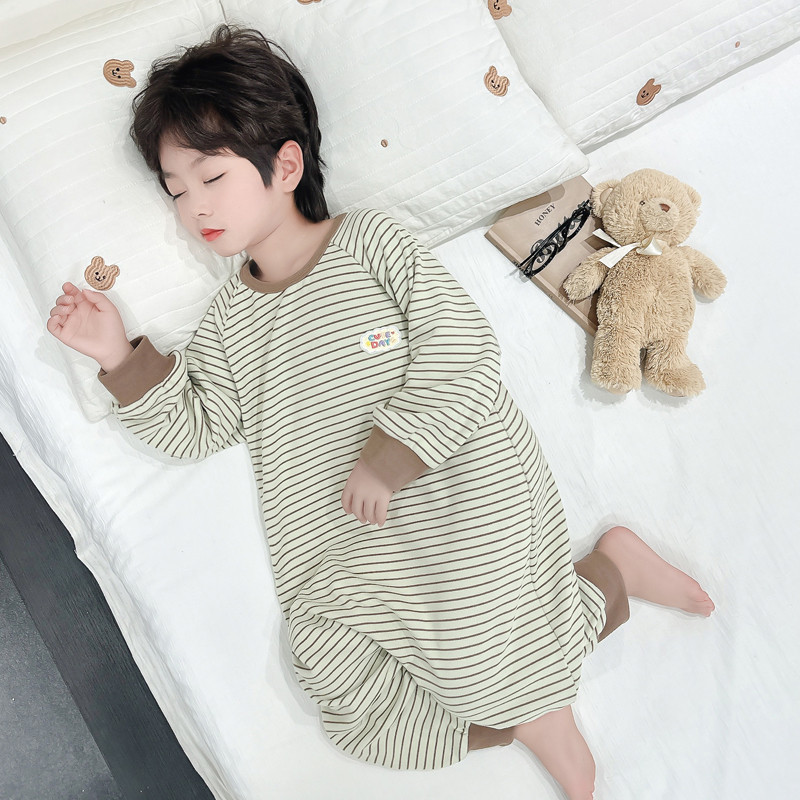 スリーパー 子供用ボーダー柄長袖スリーパー