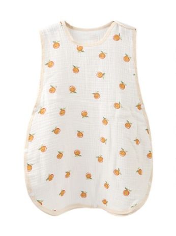 スリーパー オレンジ刺繍入り純綿薄手スリーパー