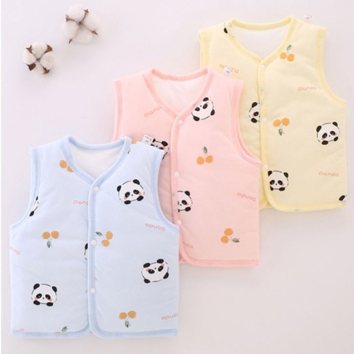 スリーパー 可愛いパンダ柄スリーパーベスト前開きタイプ
