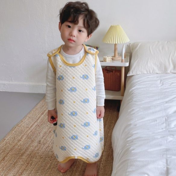 スリーパー ゾウ柄キルティングスリーパー子供用