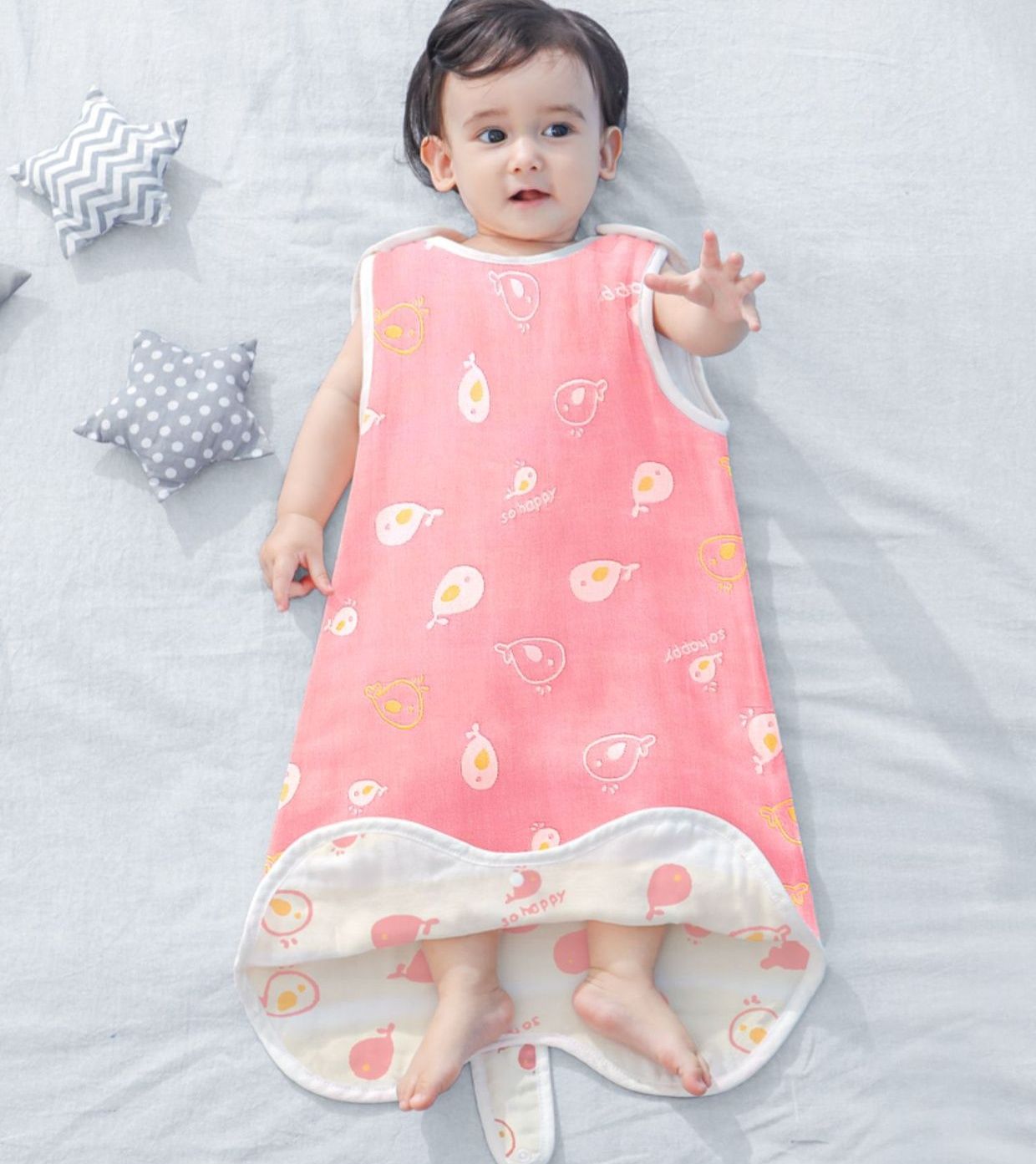 スリーパー 乳児用六層ガーゼスリーパー分離式通気性寝袋