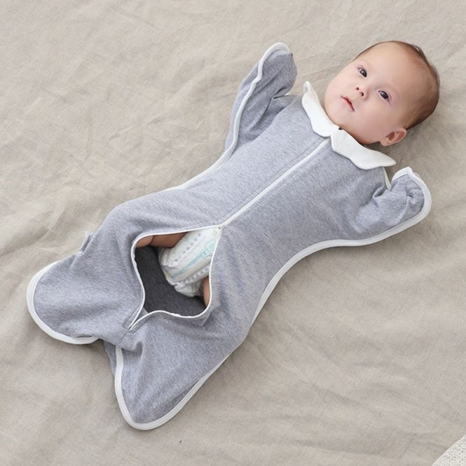 スリーパー 天使の羽デザイン新生児用おくるみスリーパー