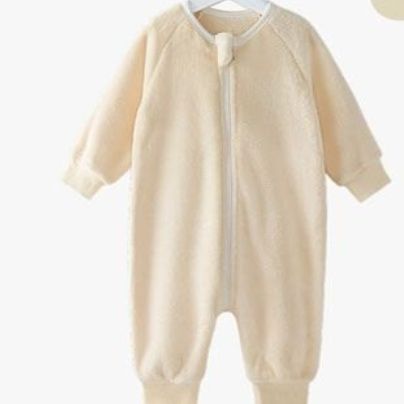スリーパー やわらか起毛素材の前開きチャック付きベビースリーパー