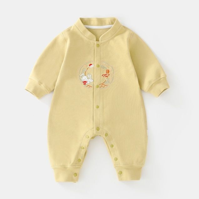 スリーパー 和風刺繍つなぎ 赤ちゃん用長袖スリーパー