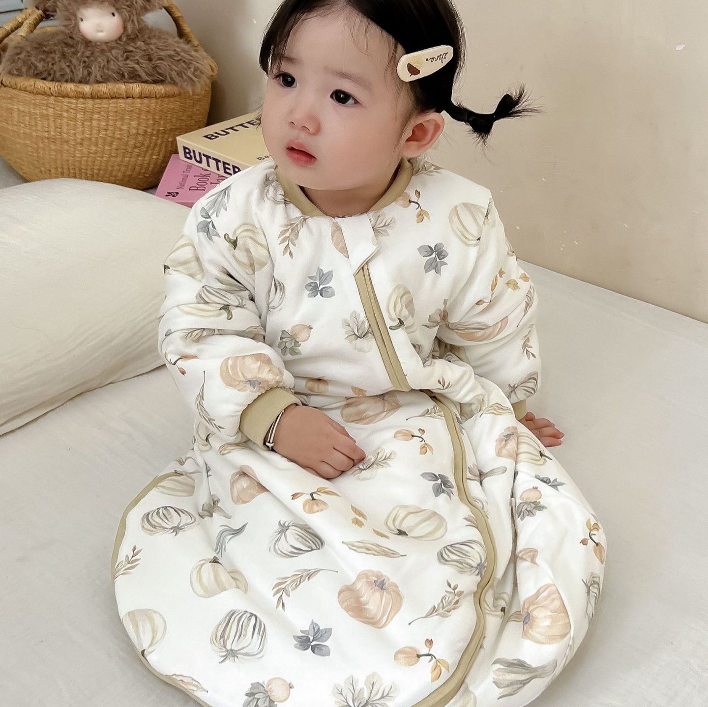 かわいい柄の長袖スリーパー 乳児用おやすみ寝袋