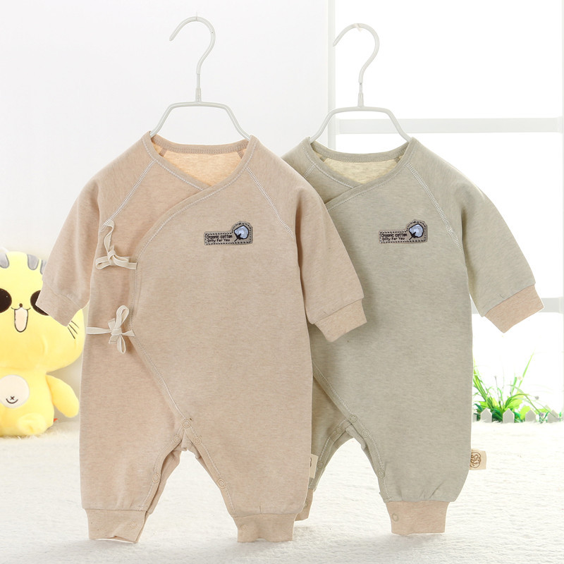 スリーパー 赤ちゃん用長袖つなぎスリーパー綿素材