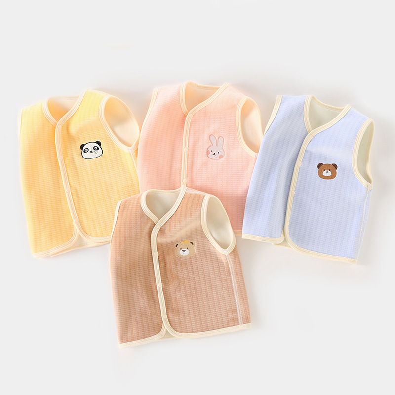 スリーパー 可愛い動物刺繍入りベビースリーパーベスト