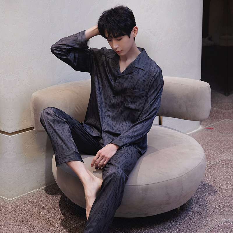 メンズパジャマ 上品な光沢感シルクパジャマ