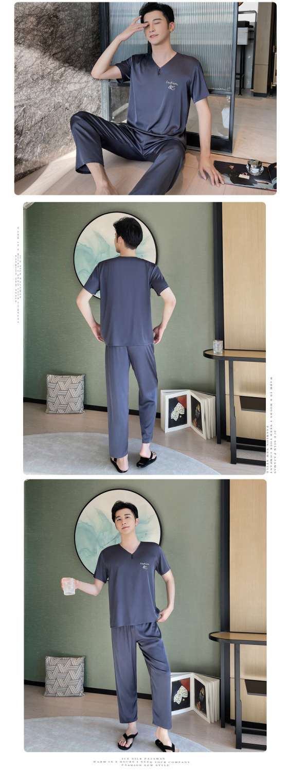 メンズパジャマ 上品な光沢感 スムース睡眠パジャマ