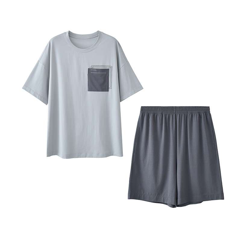 メンズパジャマ さらりと快適 ポケット付き半袖パジャマ