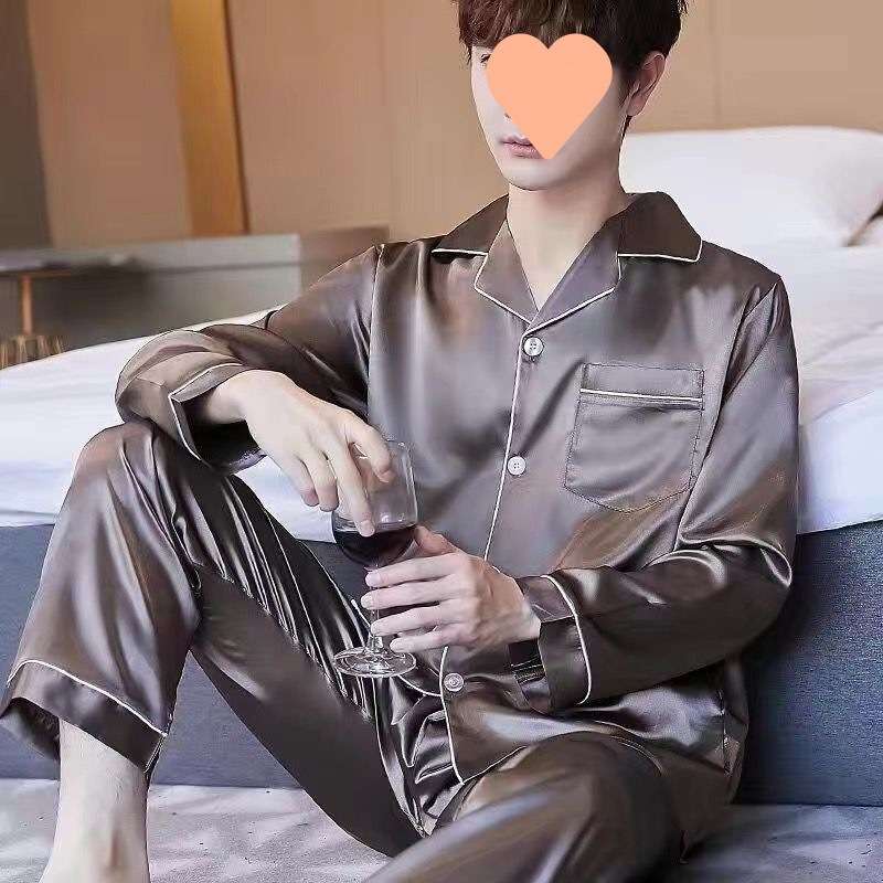 メンズパジャマ 艶やかモダン柄シルクパジャマ