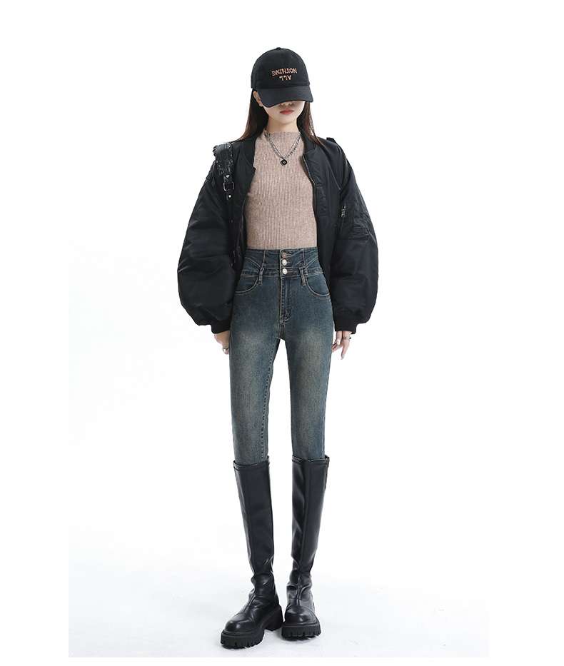 スキニージーンズ ハイウェストスキニー美脚パンツ