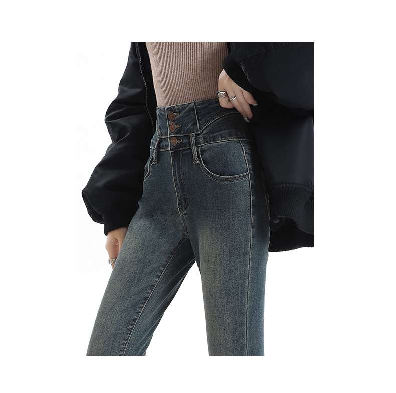 スキニージーンズ ハイウェストスキニー美脚パンツ