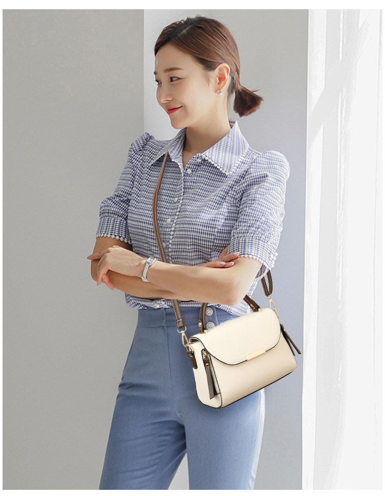 ミニ ショルダーバッグ エレガント台形ハンドル付きミニショルダーバッグ