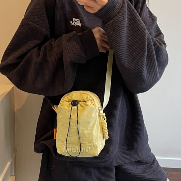 ショルダー バッグ ミニ ナイロン風巾着ミニショルダー