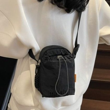 ショルダー バッグ ミニ ナイロン風巾着ミニショルダー