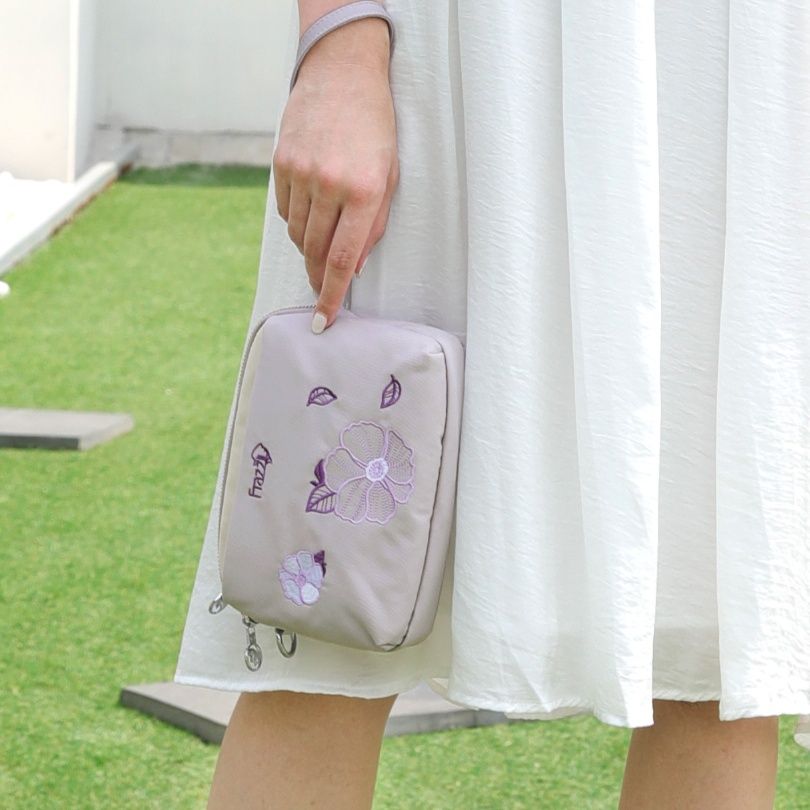 ショルダー バッグ ミニ 花刺繍 コンパクト お財布ショルダー